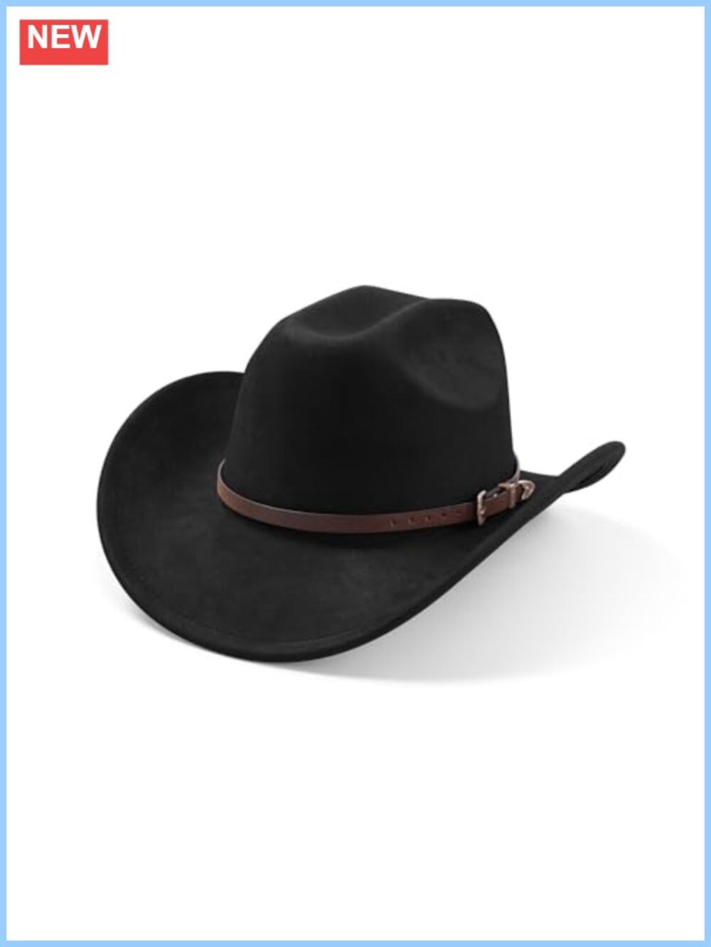 Wide Brim Felt Suede Cowboy Hat Adjustable Western Outdoor